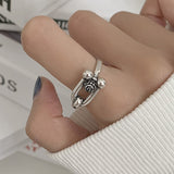 Aveuri alloy Hiphop Rock Rings for Women Couples New Fashion Creative Hollow Geometric Party Jewelry Gifts