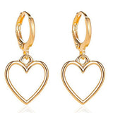 Simple Design Hollow Heart Drop Earrings Vintage Sweet Girl Dangle Earring Gift for Women 2023 Fashion  Jewelry AM2112