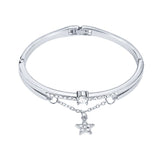 Christmas Gift 2023 New Luxury Jewelry Rose Gold Stainless Steel Bracelets & Bangles Female Heart Forever Love Charm Bracelet For Women