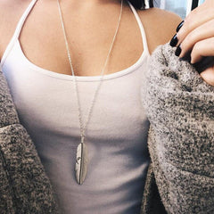 Christmas Gift Simple Feather Pendant Necklace Female Collares Charm Long Sweater Chain Leaf Necklaces for Women collier femme Boho Jewelry