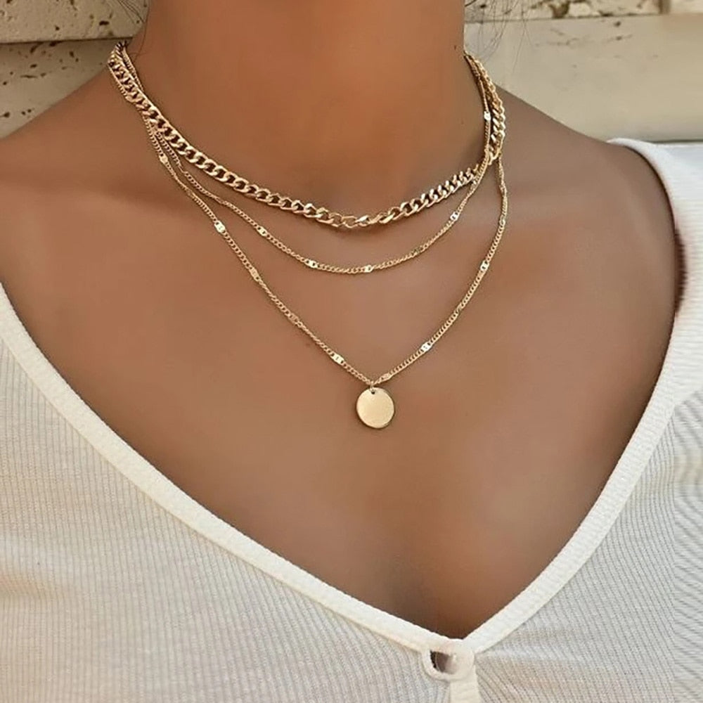 Vintage Necklace on Neck Gold Chain Women's Jewelry Layered Accessories for Girls Clothing Aesthetic Gifts Fashion Pendant 2023