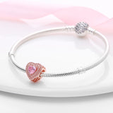 Ne Silver Color Heart Multicardioid Bead Fit Original Pandach Bracelet women plata de ley Silver Color pendant bead diy jewelry