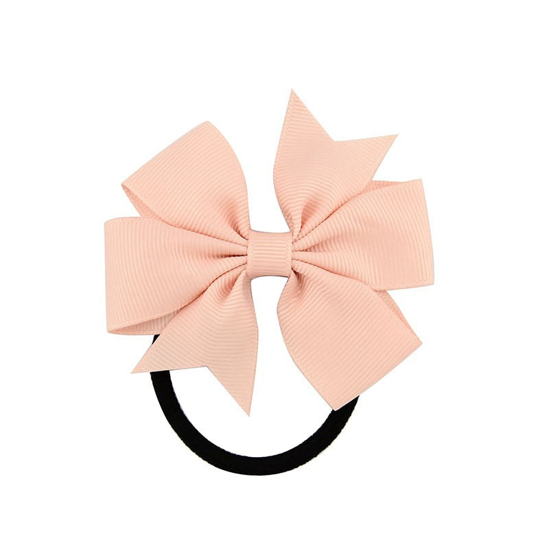 Back to school 2024 AVEURI Candy Colour Girl Bow-Knot Grosgrain Ribbon Hair Ring Female Rubber Band Elastic Hair Bands Bows Girl's Headware