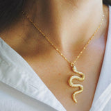 Christmas Gift EN Retro Multilayer Snake Pendant Chain Necklace For Women Trendy Gold Silver Color Big Thick Chain Necklaces 2023 Jewelry