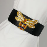 Aveuri Luxury Brand Belts For Women Large Size Female Elastic Pearl Corset Belt Designer Wide Stretch Cummerbunds Dress Waistband