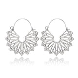 Graduation gift Aveuri Vintage Antique Silver Color Dangle Earring Geometric Ethnic Style Flower Carving Drop Earring for Women Girl Jewelry
