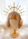 DIY Material Package Lolita European style sun halo golden cross angel hairpin Handmade material  crown headband