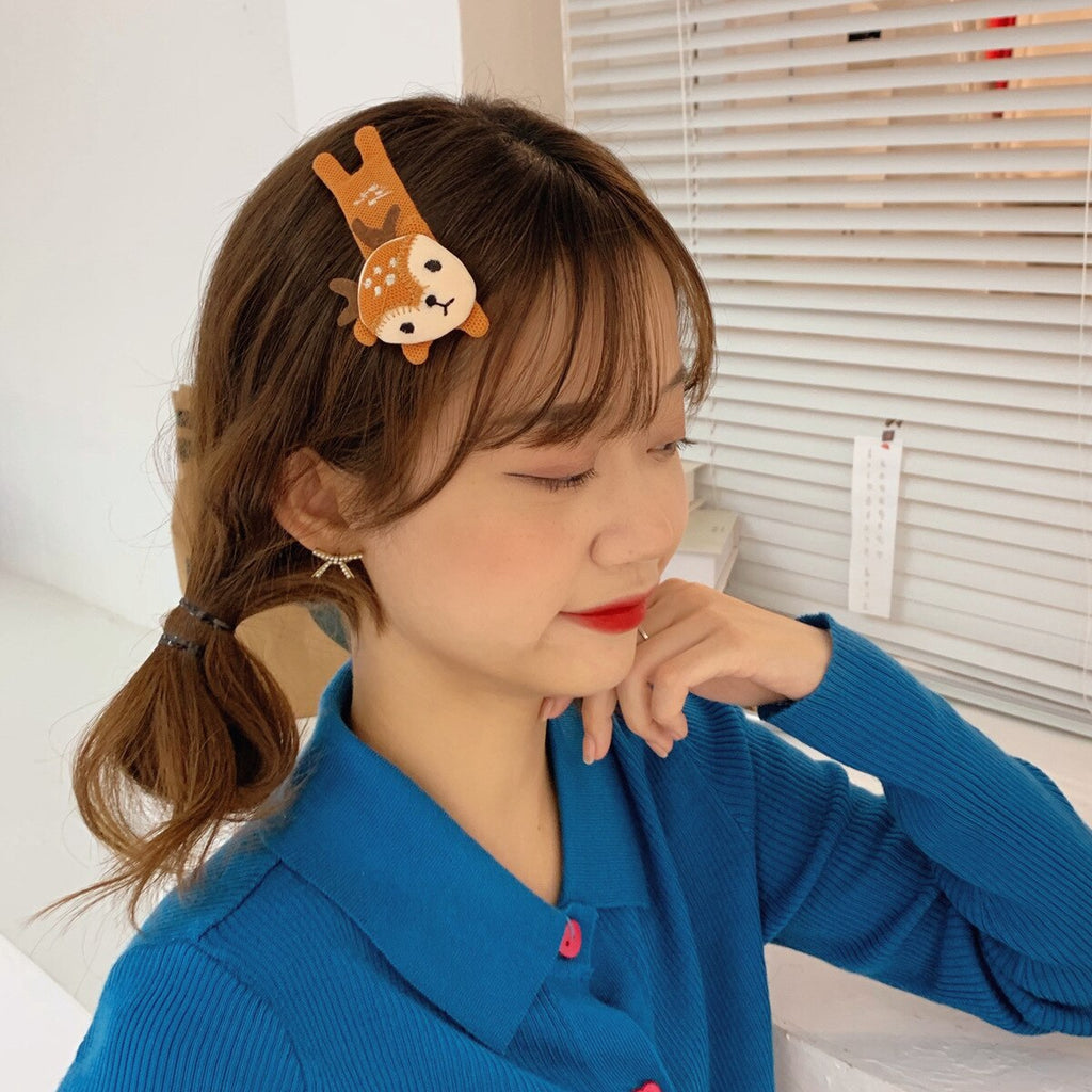 Aveuri 2022 New Hairpin Side Clip Girl Net Red Cute Cloth Rabbit Fox Kitten BB Clip Side Bangs Clip Hairpin