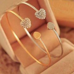 Heart Bangle Bracelets for Women Cuff Friend Bangle  Birthday Jewelry AM3491