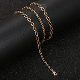 Aveuri Graduation gifts New 4mm 585 Rose Gold Curved Rolo Link Chain Necklace for Women Men Stylish Jewelry Gifts 20inch 24inch CN35