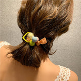 Aveuri 2022 New Fluorescent Color Love Hair Tie bead Hair Rope Rubber Band Ball Hair Jewelry Fresh Macaron Hair Tie