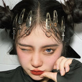 Aveuri 2022 Harajuku Cyberpunk Metal Chains Hair Pins For Women Girl Punk Simple Vintage Cool Hair Clip Y2K Hair Accessories Fashion Jewelry
