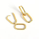 Aveuri Authentic Alloy Geometric Oval Hoop Earrings For Women Simple Metal Style Detachable Earrings For Women E-073