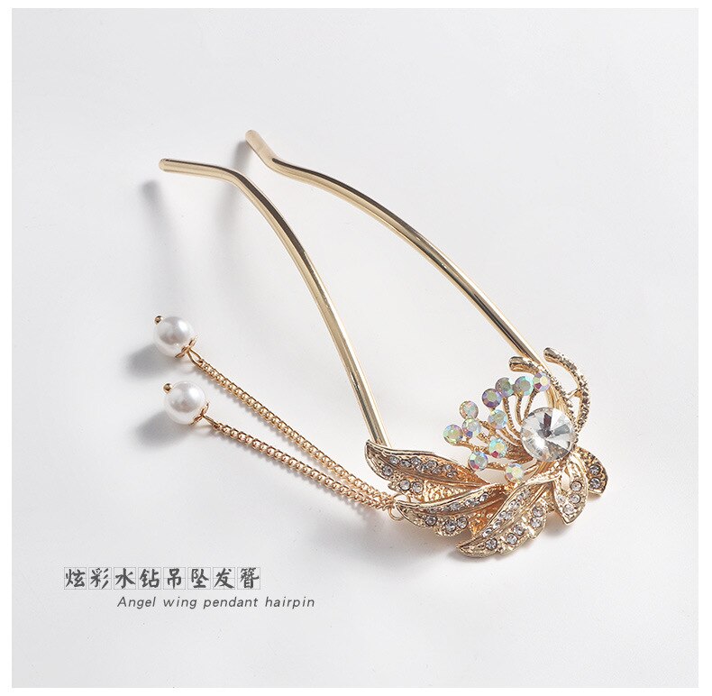 Aveuri Pan Hair Artifact Tassel Hairpin Ancient Simple Modern Headdress Pearl Hairpin Back Head Hairpin Female Summer Hairpin