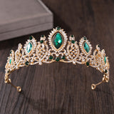 Aveuri Rhinestone Tiara Crown Wedding Hair Accessories Bridal Tiara Hair Crown Wedding Hair Jewelry  Golden Diadem A07