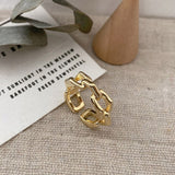Aveuri  alloy Finger Rings INS Fashion France Gold Plated Creative Geometric Elegant Party Jewelry Gifts for Women
