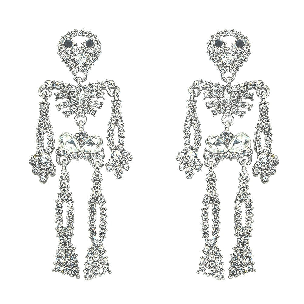 Luxury Halloween Horror Ghost Dangle Drop Earrings Women Pumpkin Jewelry Skull Skeleton Statement Pendant Earrings