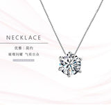 Christmas Gift Cute Geometric Simple Round Choker Zircon Pendant Necklace For Women Engagement Fine Jewelry NK005