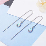Christmas Gift Tassel Long Opal Water Drop Drop Earrings for Women Jewelry Accessories pendientes boucle d oreille eh1260