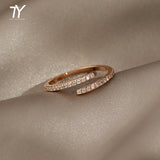 Christmas Gift Minimalist Geometric Rose Gold Open Rings For Woman Korean Fashion Jewelry New Gothic Accessories Student Girl's Simple Ring Set