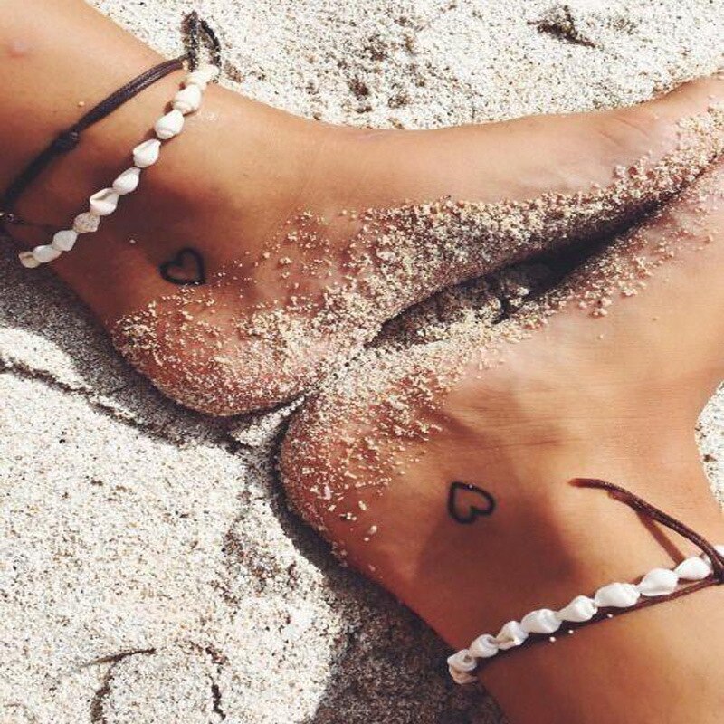 Vintage Ankle Bracelets for Women Simple Heart Love Anklets for Women Beach Charm Boho Accessories Mujer Leg Foot Jewelry