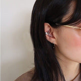 AVEURI New Simple Hiphop Bow Arrow Crystal Cross CZ Micro-Set Earbone Silver Star No Piercing Ear Clip Earrings For Women