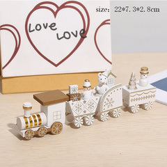 Christmas Gift Wooden Christmas Small Train Xmas Ornaments Merry Christmas Decor For Home Happy New Year 2022 Creative Kids Naviidad Gifts Toys