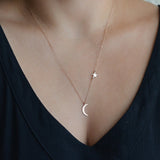 New Fashion Simple Star & Moon Pendant Necklace For Women New Bijoux Maxi Statement Necklaces Collier Fashion Jewelry
