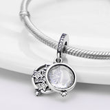 Silver Color Fits Original Pandach Bracelet Necklace Starry Sky Series Double Sided Star Charm Woman DIY Fashion Jewelry Pendant