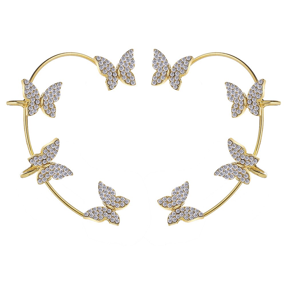 Butterfly Ear Clip No Piercing Ear Cuff for Women Girls Ear-hook Party Earring Valentines Day Gift  AM4004