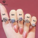 Christmas Gift  Rings For Women Classic Jewelry 6 Claws Cubic Zirconia Bridal Wedding Engagement Accessories Bijoux Drop Shipping CC1611