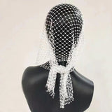 Aveuri Novelly Mesh Rhinestone Head Scarf Headpiece Headwrap Hair Accessories For Girl Luxury Hollow Crystal Headwear Headband Turban