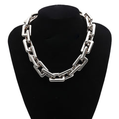 Aveuri High Quality Punk Lock Chain Necklace Women Statement Hip Hop Twisted Chunky Thick Link Necklace Gothic Jewelry Steampunk Men