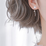 Christmas Gift Fashion Simple Tassel Zircon Stud Earrings For Women Elegant Party Jewelry pendientes eh1039