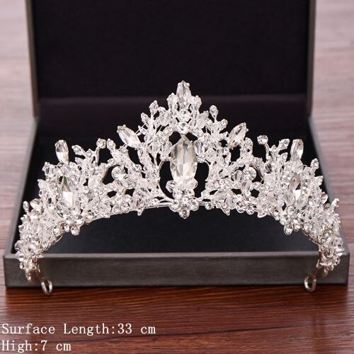 Christmas Gift Wedding Hair Accessories Bridal Crowns and Tiaras Silver Color Crystal Rhinestone Wedding Crown Bride Tiara Headpiece Diadem