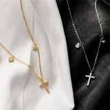 Christmas Gift Cross Heart Star Charm Pendant Choker Necklace For Women Girls Statement Jewelry dz875
