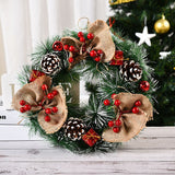Christmas Gift Outer ring 28cm Christmas Wreath Door Garlands Oranments Merry Christmas Decor For Home 2021 Happy New Year Naviidad Pendants