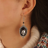 Aveuri Vintage Women's Skull Dangle Punk Earrings Goth Hanging Drop Pendant Retro Earrings Jewelry Accessories Gift