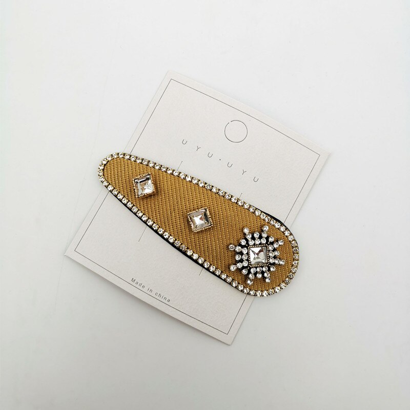 Diamond-studded candy-colored hair clip fashion hair accessories women rhinestone drop-shaped rectangular BB clip wild hairpins