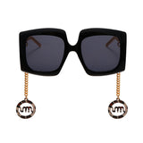 Aveuri Vintage Sqaure Sunglasses Women Luxury Brand Designer Sunglasses Men  Big Shades Classic Oversize Glasses Gold Chain Acetate