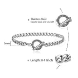 prom accessories prom accessories Aveuri Graduation gifts Men's Bracelets Gold Silver Color Stainless Steel Box Link Cuban Women's Bracelet Jewelry Gift Toggle Clasps TBS003