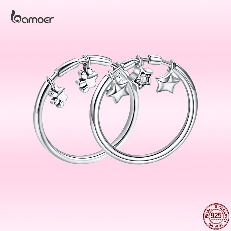 AVEURI Cute Dog Paw Tiny Pendant Ring for Women Alloy Heart Shape Ring Star Ring Fashion Wedding Jewelry GXR215