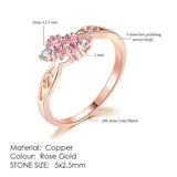 Aveuri Ring For Women Simple Style Cubic Zirconia Wedding Ring Light Gold Color Fashion Jewelry KBR103