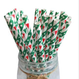 Christmas Gift 25pcs/set Christmas Paper Straws Snowflake Drinking Straw Merry Christmas Decorations for Home 2022 Xmas New Year Party Supplies