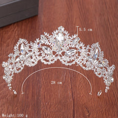 Aveuri Wedding Crown Bridal Headpiece Gold Silver Color Rhinestone Crystal Diadem Queen Crown Princess Tiaras Wedding Hair Jewelry