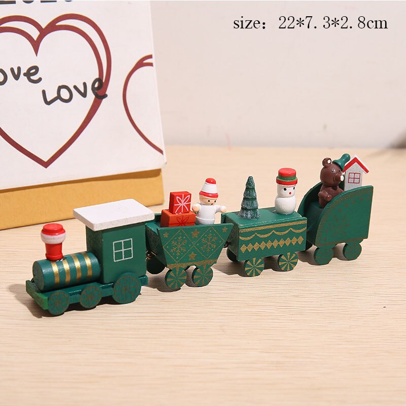 Christmas Gift Wooden Christmas Small Train Xmas Ornaments Merry Christmas Decor For Home Happy New Year 2022 Creative Kids Naviidad Gifts Toys