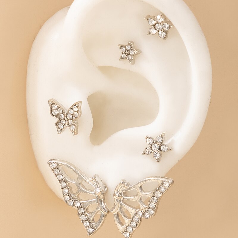 Aveuri  Luxury Pearl Stone Butterfly Drop Earrings Sets for Women Long Chain Pretty Flowers Geoemtric Statement Earring Jewelry