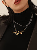 AVEURI 2022  New Unique Design Long Winter Gold Silver Color Mixed OT Clasp Collars Neckalces Street Style For Women Jewelry
