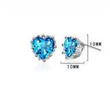 Christmas Gift Piercing  Heart Stud Earrings for Women Girls Wedding Party Femme Jewelry pendientes eh831