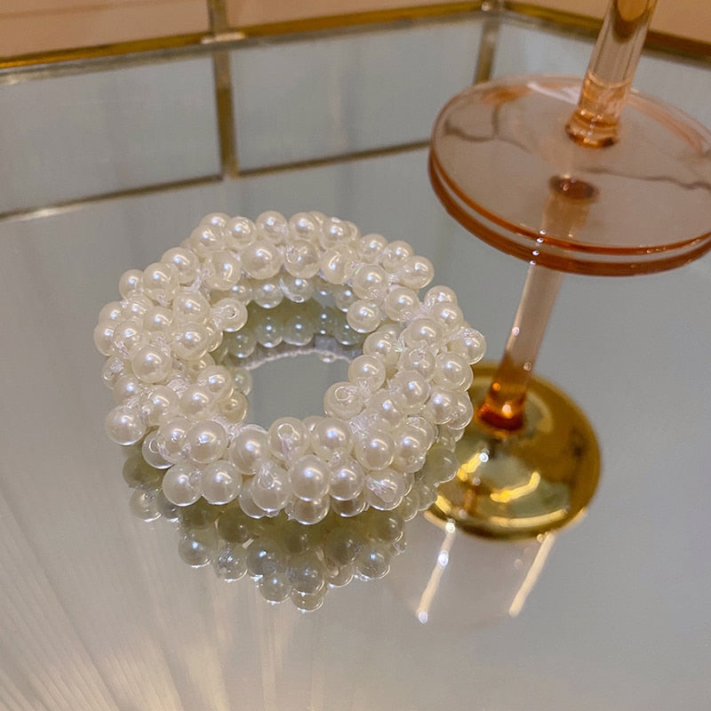 Christmas Gift High Level Retro Hepburn Style With Multiple Pearl Hair Circles Korean Fashion All Kinds Of Out Wash Face Accessories For Woman